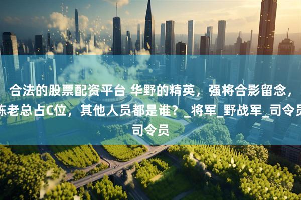 合法的股票配资平台 华野的精英，强将合影留念，陈老总占C位，其他人员都是谁？_将军_野战军_司令员